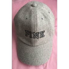 Victoria&apos;s Secret PINK Wool Winter Baseball Cap Hat Logo Dog Heather Gray New  eb-18462357